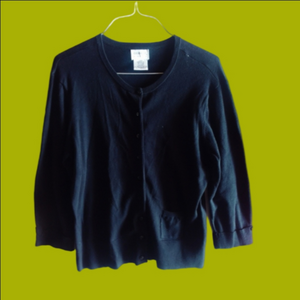 Black Button-Up Cardigan ( GEOGE STRETCH)